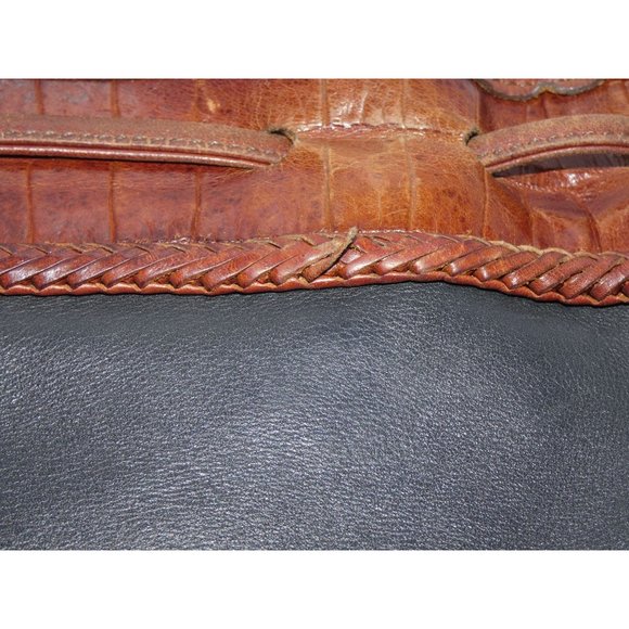 Brighton Black and Brown Shoulder purse with silver accents - Picture 5 of 10